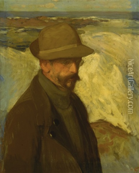 Portrait Of Charles H. Woodbury Oil Painting - Hermann Dudley Murphy
