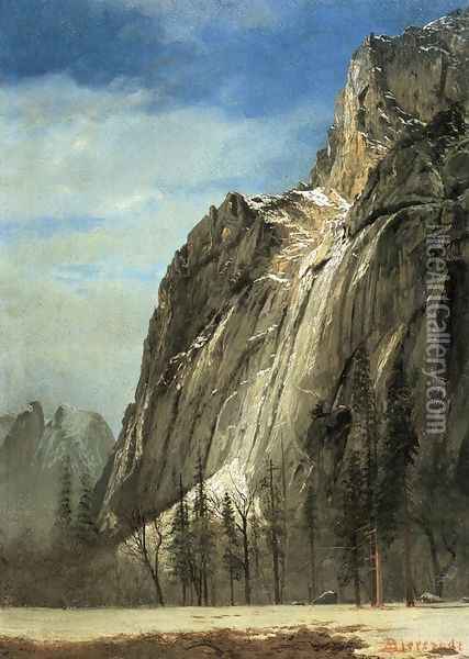 Cathedral Rocks A Yosemite View Oil Painting - Albert Bierstadt