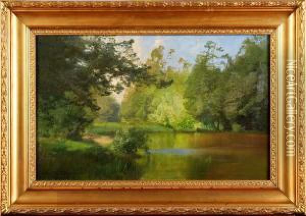 Vid An Oil Painting - Alfred Thorne