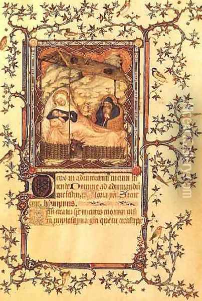 The Nativity from Les Petites Heures de Duc de Berry Oil Painting - Jacquemart De Hesdin