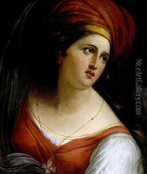 Portrait Of A Woman In A Turban Oil Painting - Jacques-Louis David