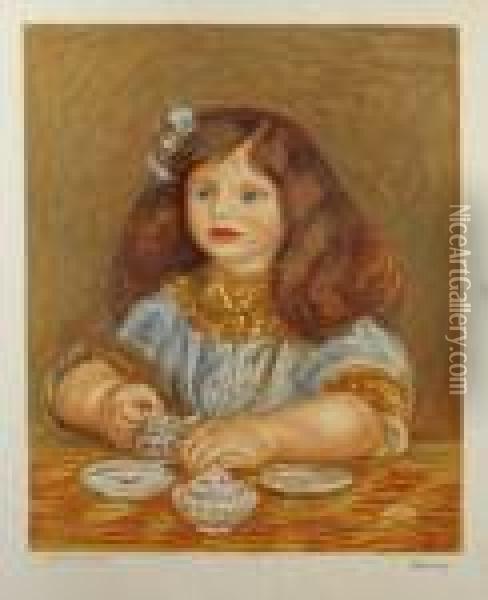 Portrait Of A Small Girl Oil Painting - Pierre Auguste Renoir