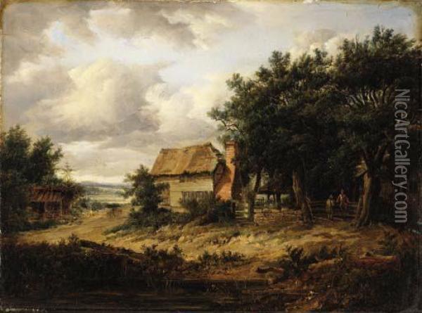 Farmhouse In A Clearing Oil Painting - Patrick, Peter Nasmyth