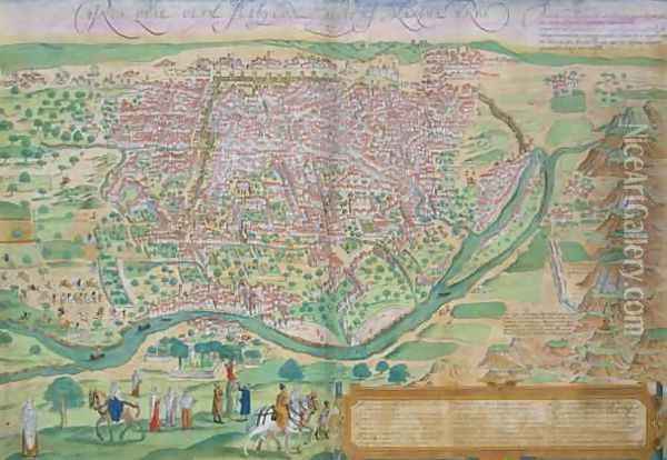 Map of Cairo from Civitates Orbis Terrarum Oil Painting - Joris Hoefnagel