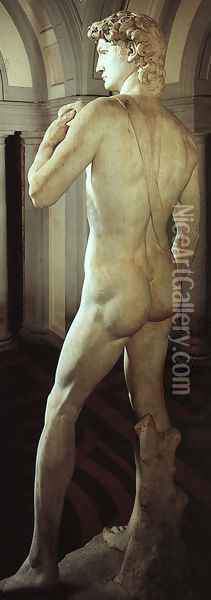 David (side-rear view) Oil Painting - Michelangelo Buonarroti