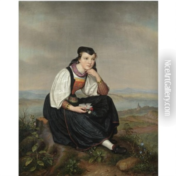 Hessisches Madchen Oil Painting - August von der Embde