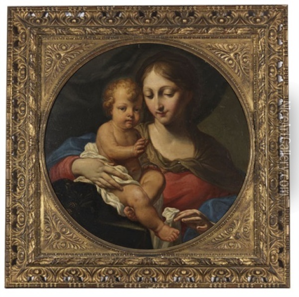 Madonna Mit Kind Oil Painting - Giovanni Domenico Cerrini