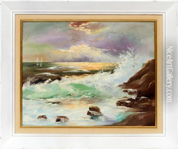 California Sea Scape Oil Painting - A. Harold Smith
