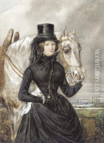 A Lady In Riding Clothes Oil Painting - Candide Blaize