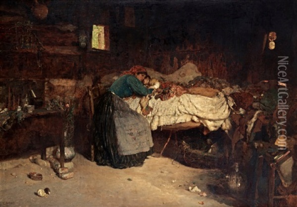 Sjuklagret Oil Painting - Luigi Nono