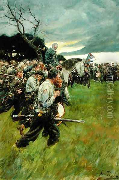 His Army Broke Up and Followed Him Weeping and Sobbing, from General Lee as I Knew Him by A.R.H. Ranson, published in Harpers Monthly Magazine, February 1911 Oil Painting - Howard Pyle