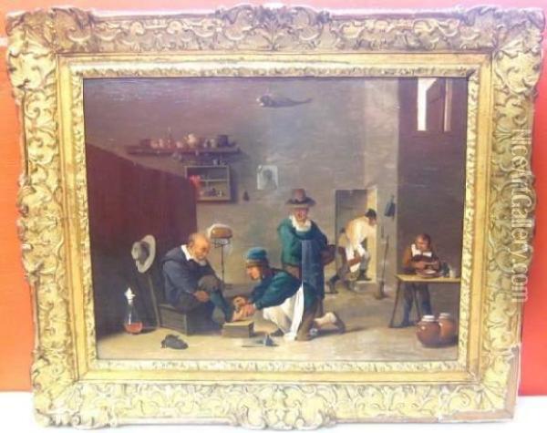 La Visite Du Medecin Oil Painting - David The Younger Teniers