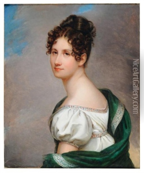 Portrait Presume De Madame Michelle De Bonneuil Epouse Du Bouzet Oil Painting - Francois Pascal Simon Gerard