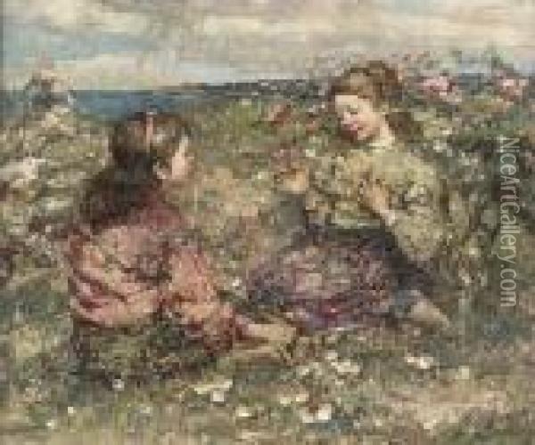 Wild Roses Oil Painting - Edward Atkinson Hornel