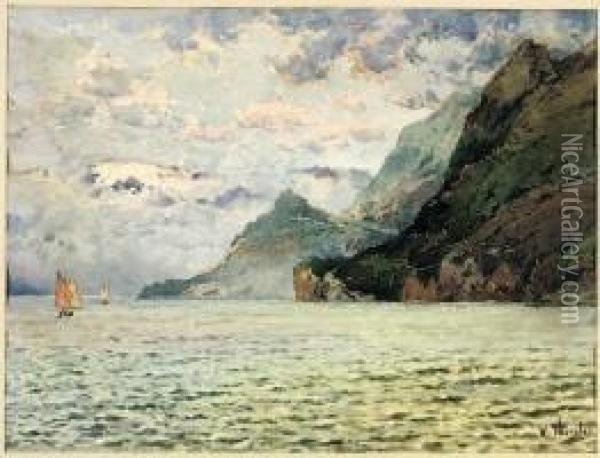 Lago Di Garda Oil Painting - William Georges Thornley