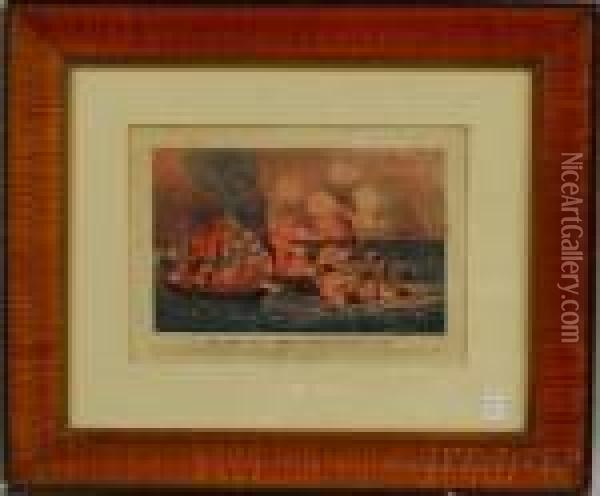 The Great Naval Victory In Mobile Bay Oil Painting - Currier & Ives Publishers