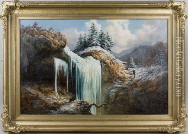 Frozen Falls Oil Painting - Wilhelm Charles Ant. Frerichs
