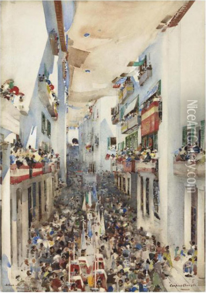 The Procession Of The Corpus Christi, Toledo Oil Painting - Arthur Melville