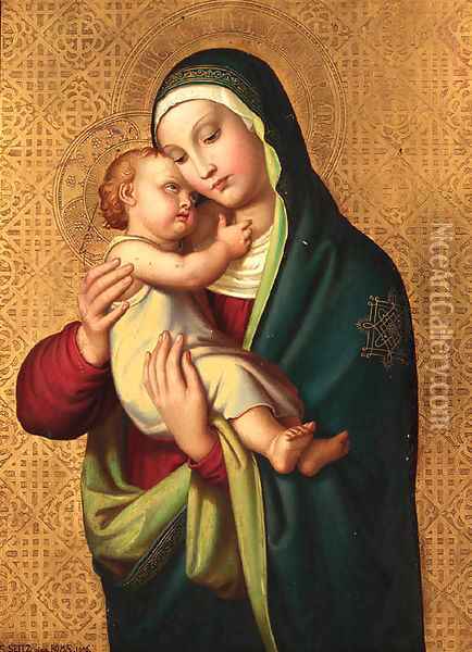 The Madonna and Child Oil Painting - Alexander Maximilian Seitz