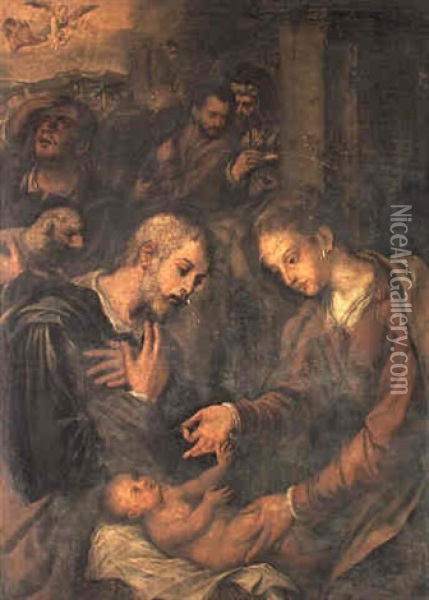 The Adoration Of The Shepherds Oil Painting - Scipione Pulzone