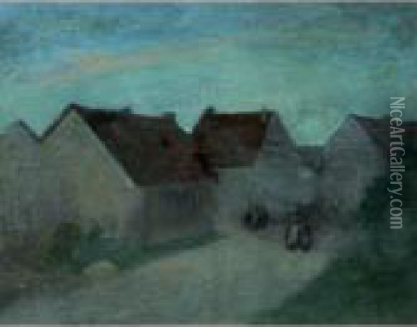 Old Houses In Normandie Oil Painting - Robert Henri