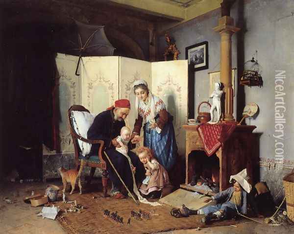 The Veteran Oil Painting - Gaetano Chierici