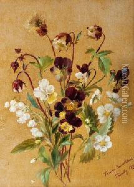A Bunch Of Flowers. Oil Painting - Fanny Sundblad