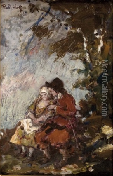 Liebespaar Oil Painting - Rudolf Robert Wolf
