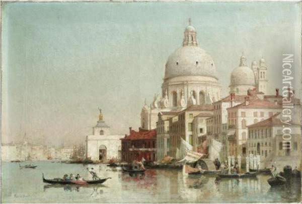 Venise, La Salute Sur Le Grand Canal Oil Painting - Fabius Germain Brest