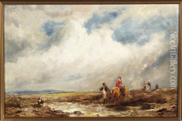 Irish Peasants Going To Market Oil Painting - Edward Hargitt