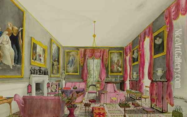The Aynhoe Salon, 1844 Oil Painting - Lili Cartwright