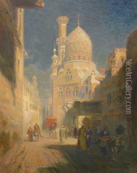 Gatumotiv Fran Kairo Oil Painting - Aladar Padly