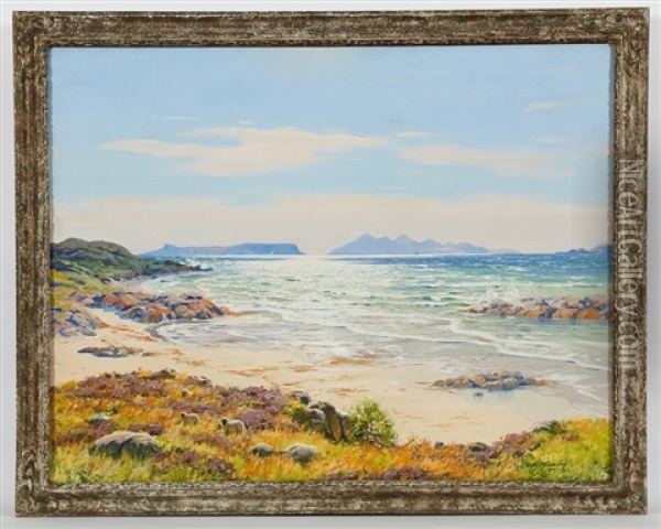 A View Of Rum And Eigg Oil Painting - Robert Houston