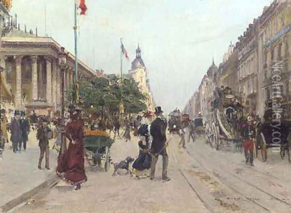 Rue du Colisee Oil Painting - Georges Stein