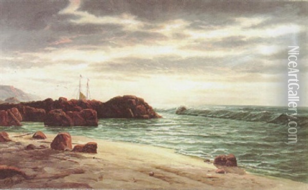 Santa Barbara Coastal Scene Oil Painting - Henry Howard Bagg