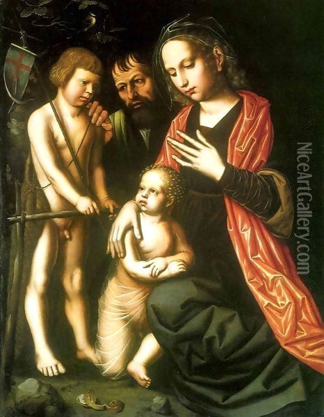 Holy Family with St John the Baptist as a Child Oil Painting - Ambrosius Benson