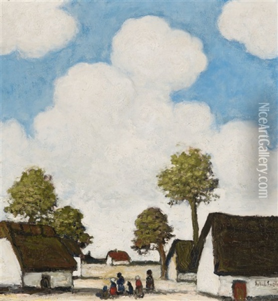 Village Campinois Oil Painting - Jacobs (Jakob) Smits