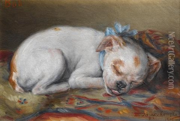 "bob" Sleeping Oil Painting - Marie Zajaczkowska