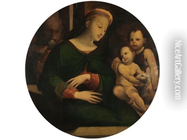 Die Heilige Familie Mit Dem Johannesknaben Oil Painting - Alessandro Casolani