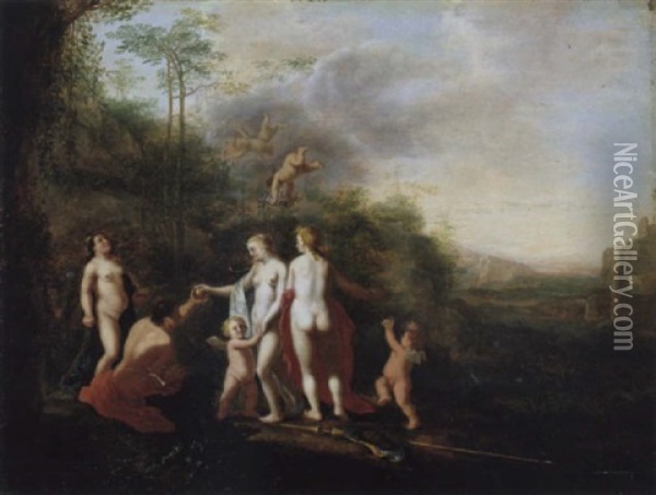 Das Urteil Des Paris Oil Painting - Abraham van Cuylenborch