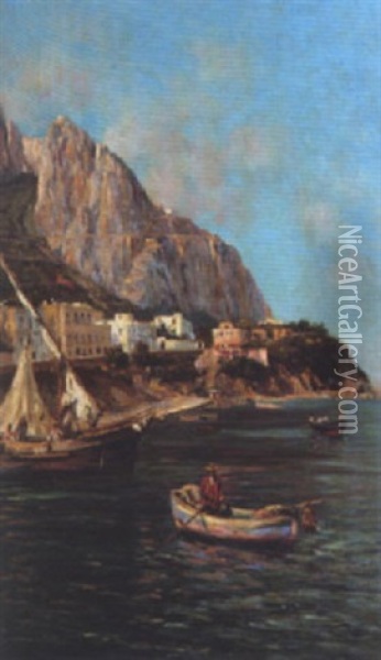 Off The Coast, Southern Italy Oil Painting - Bernardo Hay