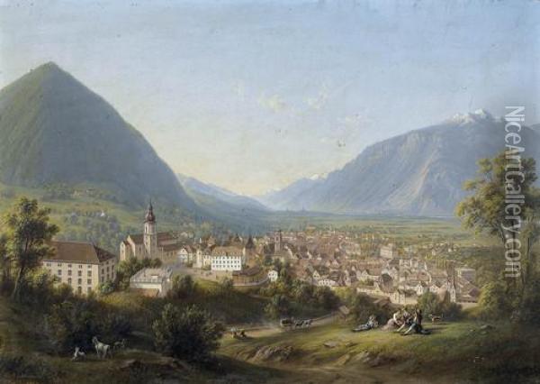 Sommerliche Ansicht Von Chur Oil Painting - Rudolf Johan Buhlmann