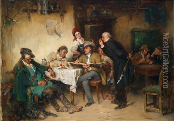 Der Bewunderte Maler Oil Painting - Friedrich von Keller