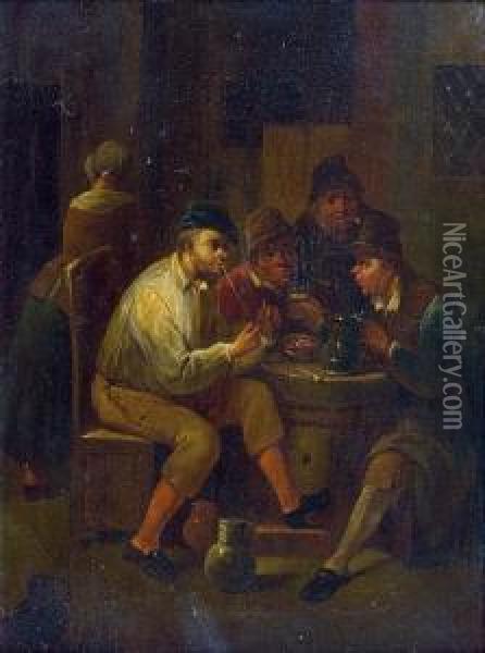 Interieur De Taverne Oil Painting - Egbert Van Heemskerk Le Vieux