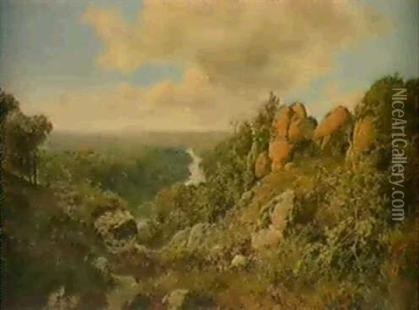 The River Valley Wharfedale Oil Painting - Edward H. Niemann