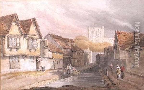 A View Of Abingdon, Oxfordshire Oil Painting - John Varley