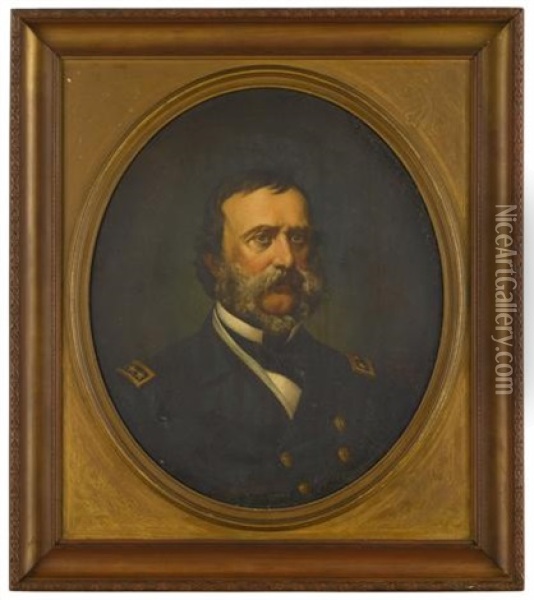 Portrait Of Rear Admiral Samuel Francis Du Pont (1803-1865) Oil Painting - Edward Ashton Goodes