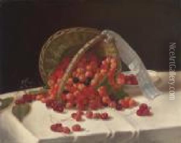 Basket Of Cherries Oil Painting - John Francis