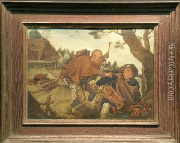 Blind Pilgrims (parable Of The Blind) Oil Painting - Marten Van Cleve