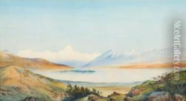 South Island Mountainscene Oil Painting - William Matthew Hodgkins